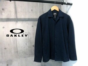 新品同様 22SP OAKLEY オークリー ESSEN TECKNIT 長袖シャツM/速乾 ストレッチ シャツ/紺 ネイビー/メンズ/FOA404052/GOLF ゴルフ