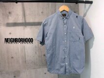 NEIGHBORHOOD ネイバーフッド CLASSIC WHITE/C-SHIRT.SS ボタンダウンシャツ M/半袖 シャンブレーシャツ/メンズ/日本製/121ARNH-SHM07_画像1