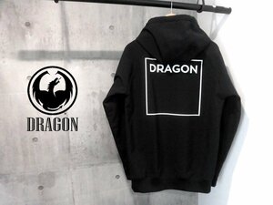 DRAGON ドラゴン ゴーグル スノーボード 撥水パーカーS/プルオーバー フーディ/黒 ブラック/メンズ/春スノボ