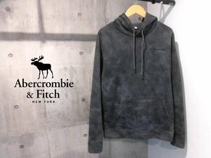 ABERCROMBIE&FITCH アバクロンビー＆フィッチ A&F アバクロ ロゴ刺繍 裏起毛 ムラ染め スウェット パーカーL/プルオーバー フーディ/メンズ