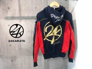 24karats 24カラッツ ビッグロゴプリント スウェット ジップパーカーM/ZIPフーディ/紺 赤/303701/メンズ/EXILE三代目JSB GENERATIONS