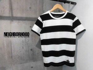 NEIGHBORHOOD ネイバーフッド BAR/C-CREW.SS クルーネック ボーダーTシャツ M/ヘビーコットン 半袖Tee/白 黒/メンズ/日本製