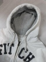 ABERCROMBIE&FITCH アバクロンビー＆フィッチ A&F アバクロ ロゴワッペン 裏起毛 スウェット ジップ パーカーM/ZIPフーディ/白/メンズ_画像5