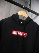 NIKE ナイキ JUST DO IT ボックスロゴ プリント スウェット パーカーS/JDI プルオーバー フーディ/黒 ブラック/メンズ/BV5095-010_画像3