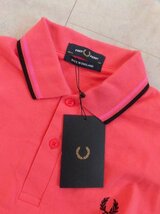 新品 FRED PERRY フレッドペリー M12 英国製 半袖 ポロシャツ 38/ライン入り 鹿の子シャツ/メンズ/ピンク/イングランド製_画像5