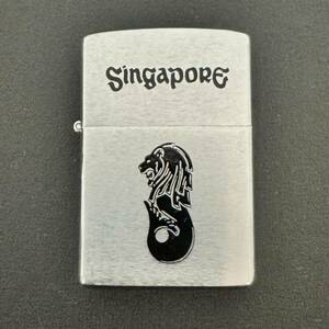 未使用☆長期保管品 ZIPPO ジッポー オイルライター Singapore シンガポール シルバー シンプル 1984年式 【3980】