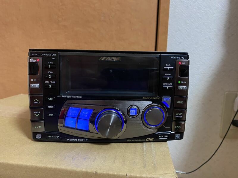 ALPINE アルパイン 2DIN CD MD MDA-W977J 再生確認済　画面&#215; リモコン付き