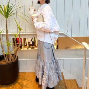 rosymonster loose tiered satin skirt S