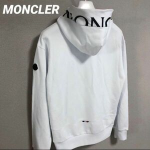 2022SS モンクレール　MONCLER フードロゴ　パーカー　ホワイト　春夏