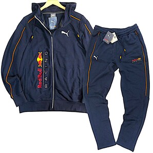 新品◆PUMA×Red Bull◆MT7 フルジップ フーディー パーカー・スウェット パンツ 上下セット JPN XL 紺◆プーマ セットアップ◆agg J2266の画像1