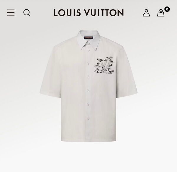 新作 海外 LOUIS VUITTON ルイヴィトン シャツ Sサイズ ホワイト 半袖 シャツ