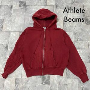 Athle te Beams ビームス sweat hoodie スウェットパーカー ジップアップフード 初期 アメカジ サイズL 玉FL3466