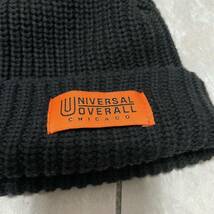 UNIVERSAL OVERALL ユニバーサルオーバーオール ニット帽 キャップ 帽子 ビーニー ワッチ コットン オールシーズン ブラック 浅め 玉SS1578_画像7