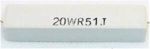 セメント抵抗20ｗ0.51Ω、1本