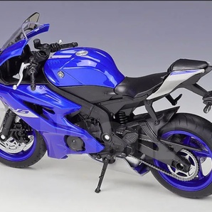 バイク YAMAHA YZF-R6 合金 1/12スケール ヤマハ ミニカー ミニチュア オートバイ 17.7cm 可動 自立式 ブルー ダイキャスト おもちゃ 399の画像2