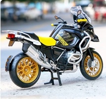 バイク 1/12スケール BMW R1250 GS 合金 オートバイ イエロー ブラック サウンド ライト プラスチック ミニチュア 完成品 ミニカー 613_画像2