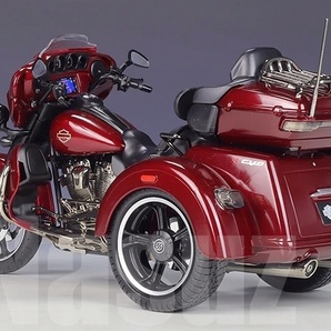 バイク ミニカー 1/12スケール ハーレーダビットソン 合金 ミニチュア CVO Tri Glide トライグライド オートバイ 可動 レッド 赤 p151の画像2