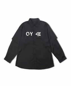 韓国ブランド　OY/オーワイ　LAYERED LOGO SHIRTS/レイヤード ロゴ シャツ/オーバーサイズ