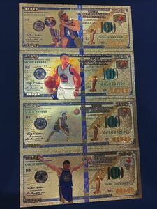 【新品】STEPHEN CURRY /24K GOLD 4枚SET ゴールドの証明書付き　NBAカード ジョーダン　コービー　ステファンカリー　レブロン　Auto 