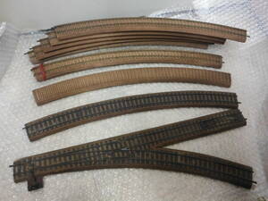  HO gauge wooden road floor rail bending line 600R 7ps.@, road floor only 1 pcs and Point R complete set Junk 