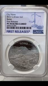 【First Release TopPop】都市景観 2022 City Views Rome PF70ULTRA CAMEO 最高鑑定 NGC 銀貨 ローマ シティビユー S2£ モダン 