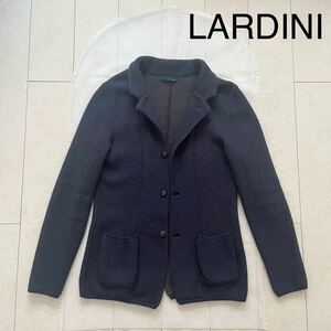 美品 ラルディーニ LARDINI ニットジャケット テーラードジャケット ネイビー イタリア製 メンズ