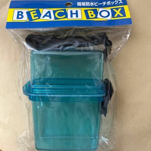 簡易防水ビーチボックス　防水　プール　海　貴重品入れ　小物入れ　新品　ブルー　青　水色　クリア　アウトドア　レジャー　アルカ