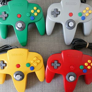 任天堂 NINTENDO64 N64 本体一式 クリアレッド コントローラー4台 マリオパーティの画像7