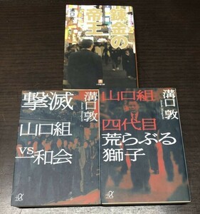 送料込! 溝口敦 壊滅 山口組 vs 一和会 山口組 四代目 荒らぶる 獅子 錬金の帝王 3冊セット まとめ 講談社＋α文庫 小学館文庫 (Y65)