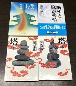 送料込! 梅原猛 塔 上下 隠された十字架 法隆寺論 ＋ 脳死 と臓器移植 4冊セット まとめ 集英社文庫 他 人気 希少 (Y30)