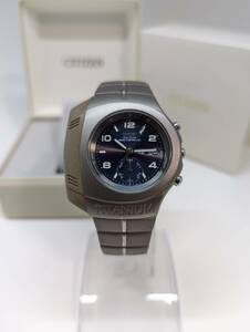 美品 1999年 CITIZEN アテッサ TITANIUM エコ・ドライブ 9417 稼働品 電波時計 光発電