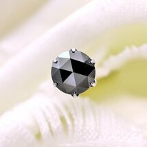 【新品・未使用】1円～最落無 天然ブラックダイヤモンド 計2.00ct,プラチナ シックな輝き ローズカット 大粒ブラックダイヤ スタッドピアス_画像2