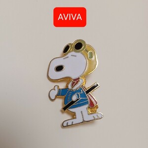 スヌーピー　フライングエース　ピン　バッジ　ブローチ　AVIVA ヴィンテージ　レトロ　希少　レア