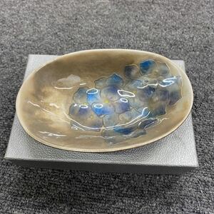 03400 七宝焼　安藤七宝店　小物入れ　紫陽花柄　箱付き