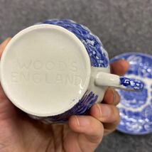 03725 WOODS WARE WOOD&SONS ウッドアンドサンズ England カップ ＆ ソーサー イギリス ヴィンテージ品 アンティーク 英国製 1客セット_画像6