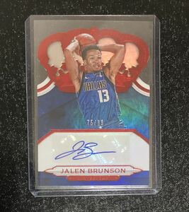 2018-19 Panini Crown Royale Jalen Brunson Rookie Autograph Redパラレル #/99 直筆サイン 大活躍中