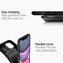 Spigen iPhone11 ケース 耐衝撃 TPU ソフト ケース Qi充電 ワイヤレス充電 076CS27184 マット ブラック_画像7