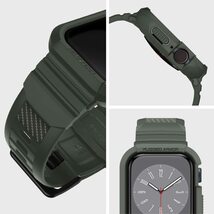 Spigen AppleWatch バンド 45mm/44mm対応 ケース一体型 Series9/8/SE2/7/6/5/4/SE 062CS26016 ミリタリーグリーン_画像4