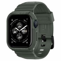 Spigen AppleWatch バンド 45mm/44mm対応 ケース一体型 Series9/8/SE2/7/6/5/4/SE 062CS26016 ミリタリーグリーン_画像1