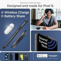 Spigen Google Pixel8 ケース スタンド付き 耐衝撃 三層構造 カメラ保護 Qi充電 ワイヤレス充電 ACS06283 メタル・スレート_画像7