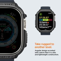 Spigen Apple Watch ultra2/ultra ケース 保護カバー アップルウォッチ ウルトラ2 ウルトラ ACS05456 マット・ブラック_画像4