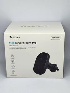 PITAKA 車載 ワイヤレス充電器 MagEZ Car Mount Pro マグネット式 アラミド繊維製 カーボン風 360度回転可能 エアコン口用