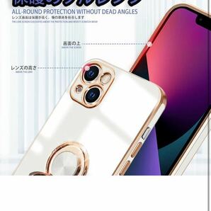 AG-96 iPhone 13 ケース リング付き いpほね13 耐衝撃 リング スマホケース アイフォン13 カバー スタンド機能 360°回転 車載ホルダー対応の画像8