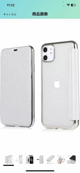 AH-8 YUYIB iPhone 11 用 ケース 手帳型 クリア 背面 薄型 透明 高級なPUレザー 衝撃吸収 シンプル カード収納 純正 携帯カバー