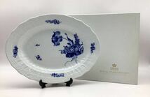 ROYAL COPENHAGEN ロイヤルコペンハーゲン ブルーフラワー 花柄 オーバルプレート プレート 楕円 大皿 食器 約31cm 箱付_画像1