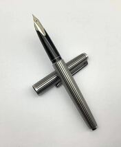 37 万年筆 PILOT パイロット CUSTOM カスタム シルバーストライプ ペン先 18KWG EF H974 筆記用具 文房具_画像1