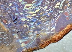 オーストラリア産大きな天然ボルダーオパール原石117gスライスド未研磨