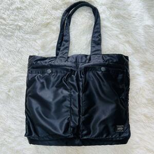 【美品】PORTER ポーター　タンカー　トートバッグ　ヘルメットバッグ　ブラック　吉田カバン　ヘッドポーター　オレンジ