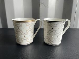 中古品☆ノリタケ NORITAKE トレフォリオ マグカップ プラチナ ゴールド ペア 食器 カップ コップ