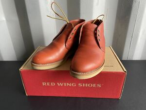 中古品☆REDWING レッドウィング 8595 レザー チャッカブーツ ワークチャッカ ポストマン メンズ 7 1/2D■25.5cm オロラセット 赤茶 箱付